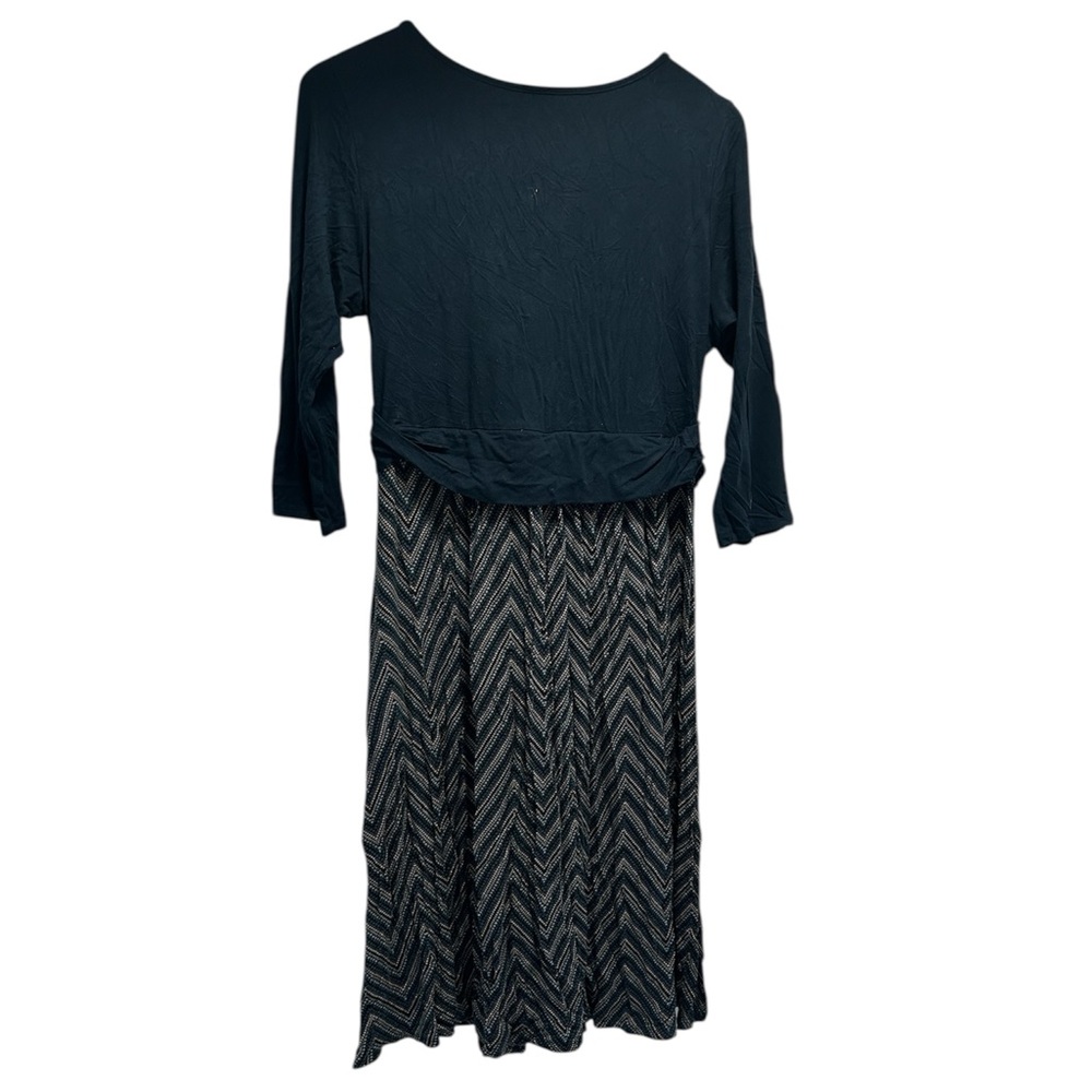 Mothers en Vogue teal and Gray Chevron Midi maternity Dress size xl extra large - Picture 2 of 3